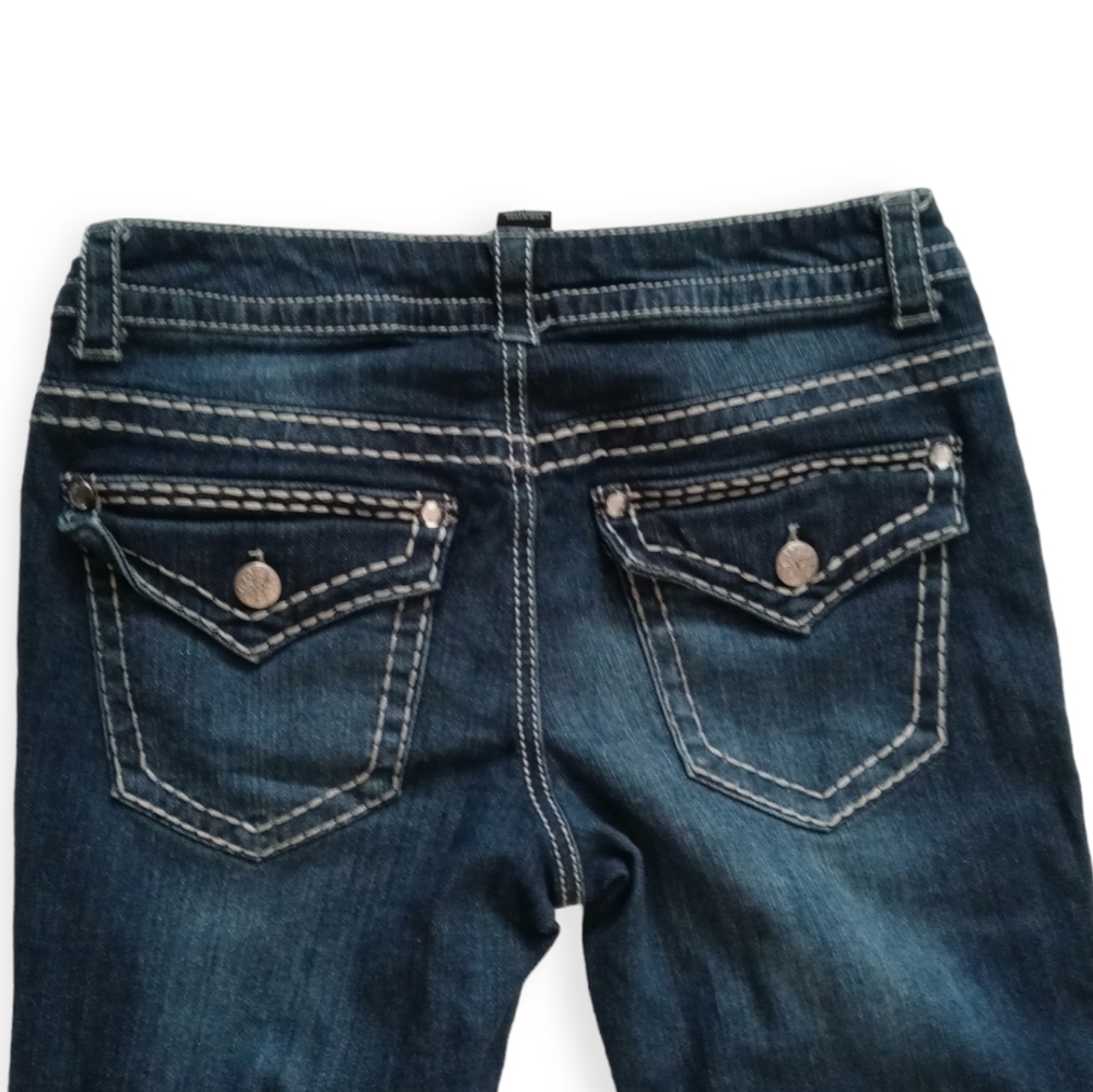 PAISLEY SKY WOMEN'S  BOOTS CUT JEANS. SIZE 6. COLOR BLUE. - Picture 7 of 12